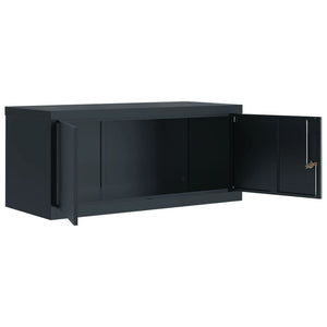 Αρχειοθήκη Ανθρακί 90 x 40 x 145 εκ. Ατσάλινη