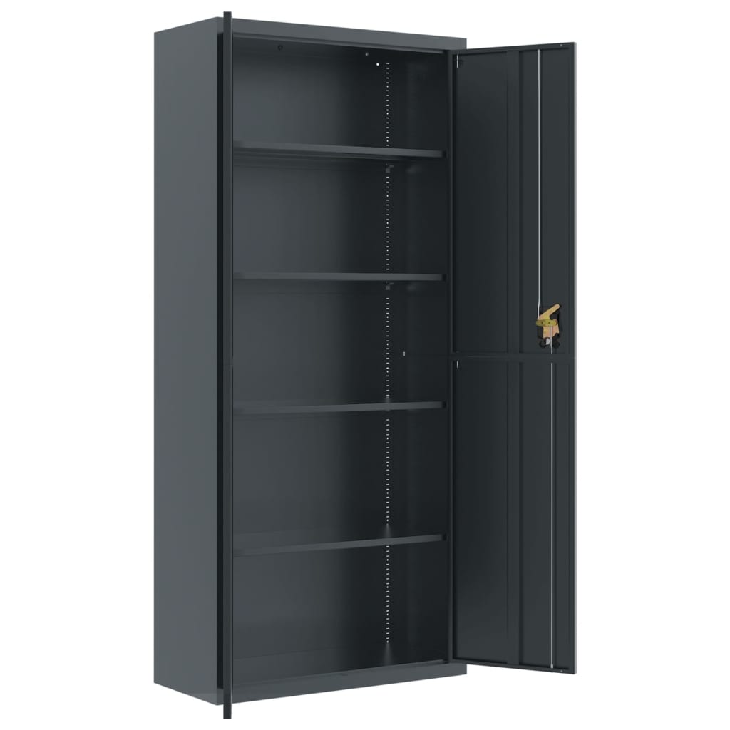 Αρχειοθήκη Ανθρακί 90 x 40 x 240 εκ. Ατσάλινη