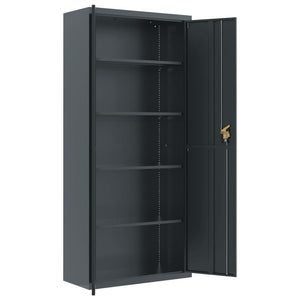 Αρχειοθήκη Ανθρακί 90 x 40 x 240 εκ. Ατσάλινη