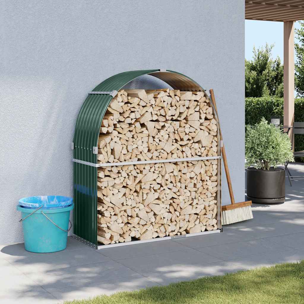 Ξυλοθήκη Πράσινη 120 x 45 x 140 εκ. από Γαλβανισμένο Ατσάλι - Pakobazaar