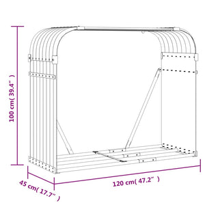 Ξυλοθήκη Πράσινη 120 x 45 x 100 εκ. από Γαλβανισμένο Ατσάλι