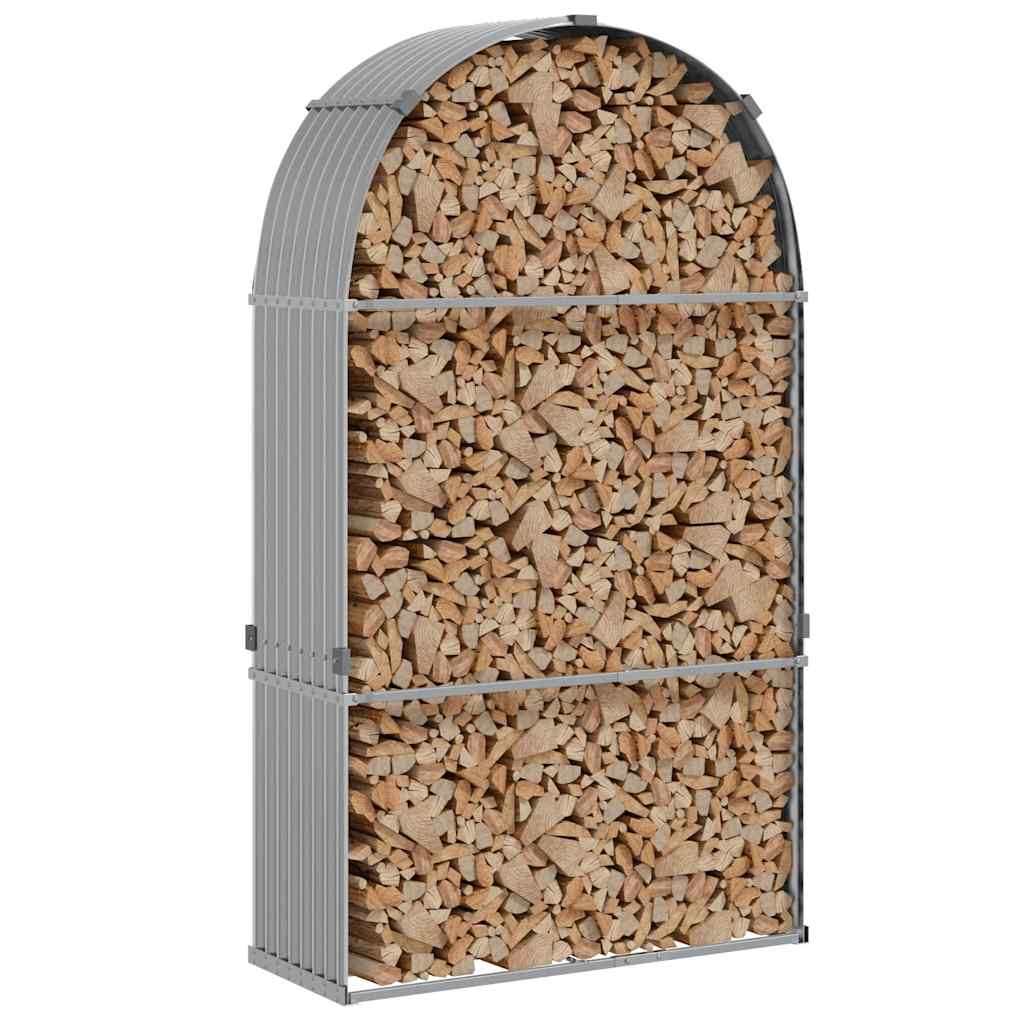 Ξυλοθήκη Αν. Γκρι 120 x 45 x 210 εκ. από Γαλβανισμένο Ατσάλι - Pakobazaar