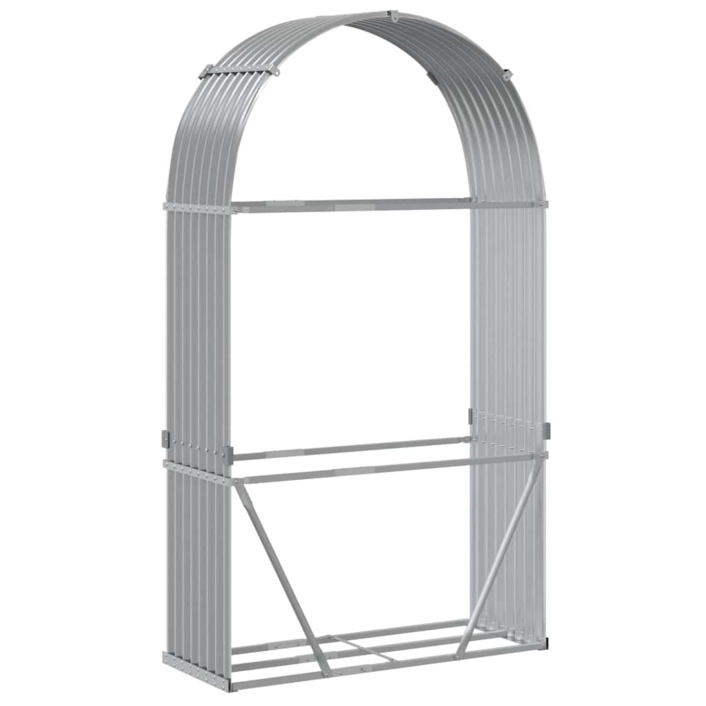 Ξυλοθήκη Αν. Γκρι 120 x 45 x 210 εκ. από Γαλβανισμένο Ατσάλι - Pakobazaar