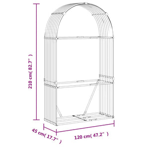 Ξυλοθήκη Αν. Γκρι 120 x 45 x 210 εκ. από Γαλβανισμένο Ατσάλι - Pakobazaar