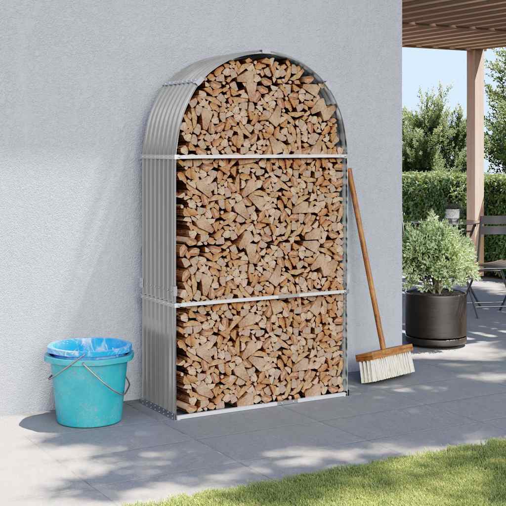 Ξυλοθήκη Αν. Γκρι 120 x 45 x 210 εκ. από Γαλβανισμένο Ατσάλι - Pakobazaar