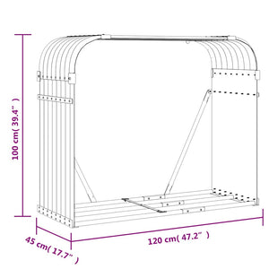 Ξυλοθήκη Αν. Γκρι 120x45x100 εκ. από Γαλβανισμένο Ατσάλι