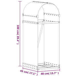 Θήκη Κορμών Ανθρακί 40x45x100 εκ. από Γαλβανισμένο Ατσάλι