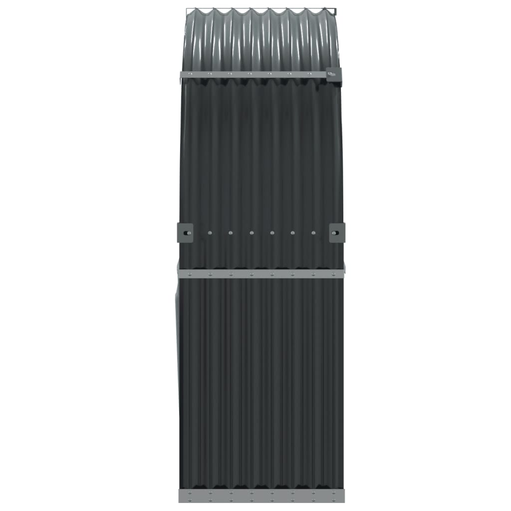 Θήκη Κορμών Ανθρακί 120x45x140 εκ. από Γαλβανισμένο Ατσάλι