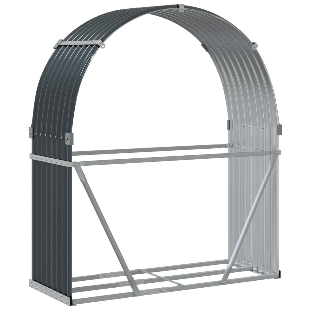 Θήκη Κορμών Ανθρακί 120x45x140 εκ. από Γαλβανισμένο Ατσάλι