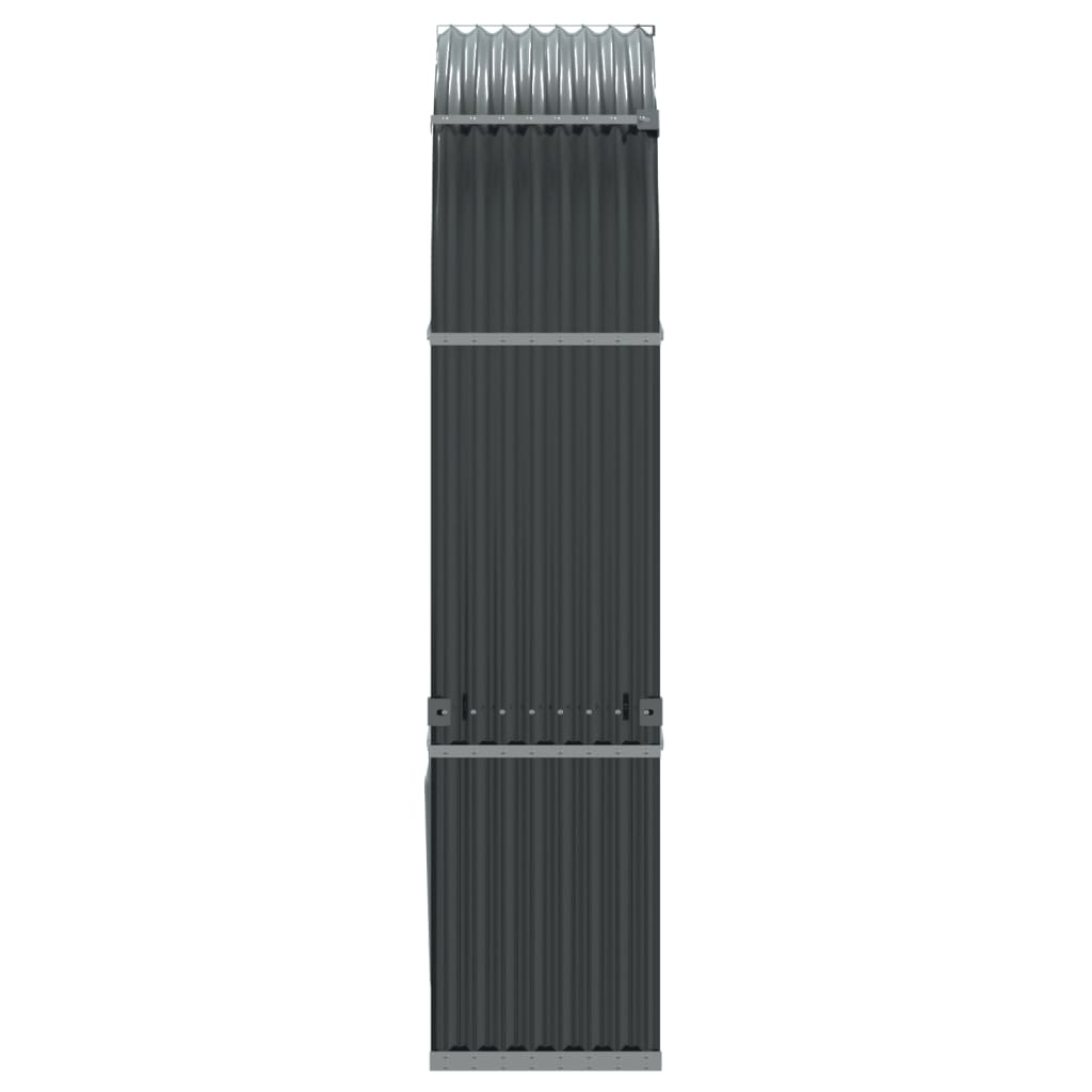 Θήκη Κορμών Ανθρακί 120x45x210 εκ. από Γαλβανισμένο Ατσάλι
