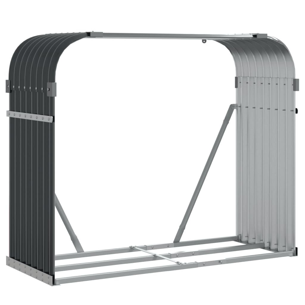 Θήκη Κορμών Ανθρακί 120x45x100 εκ. από Γαλβανισμένο Ατσάλι - Pakobazaar