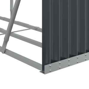 Ξυλοθήκη Ανθρακί 180x45x100 εκ. από Γαλβανισμένο Ατσάλι