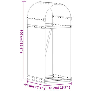 Ξυλοθήκη Καφέ 40x45x100 εκ. από Γαλβανισμένο Ατσάλι - Pakobazaar