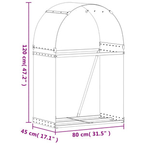Ξυλοθήκη Ξύλινη Όψη 80x45x120 εκ. από Γαλβανισμένο Ατσάλι
