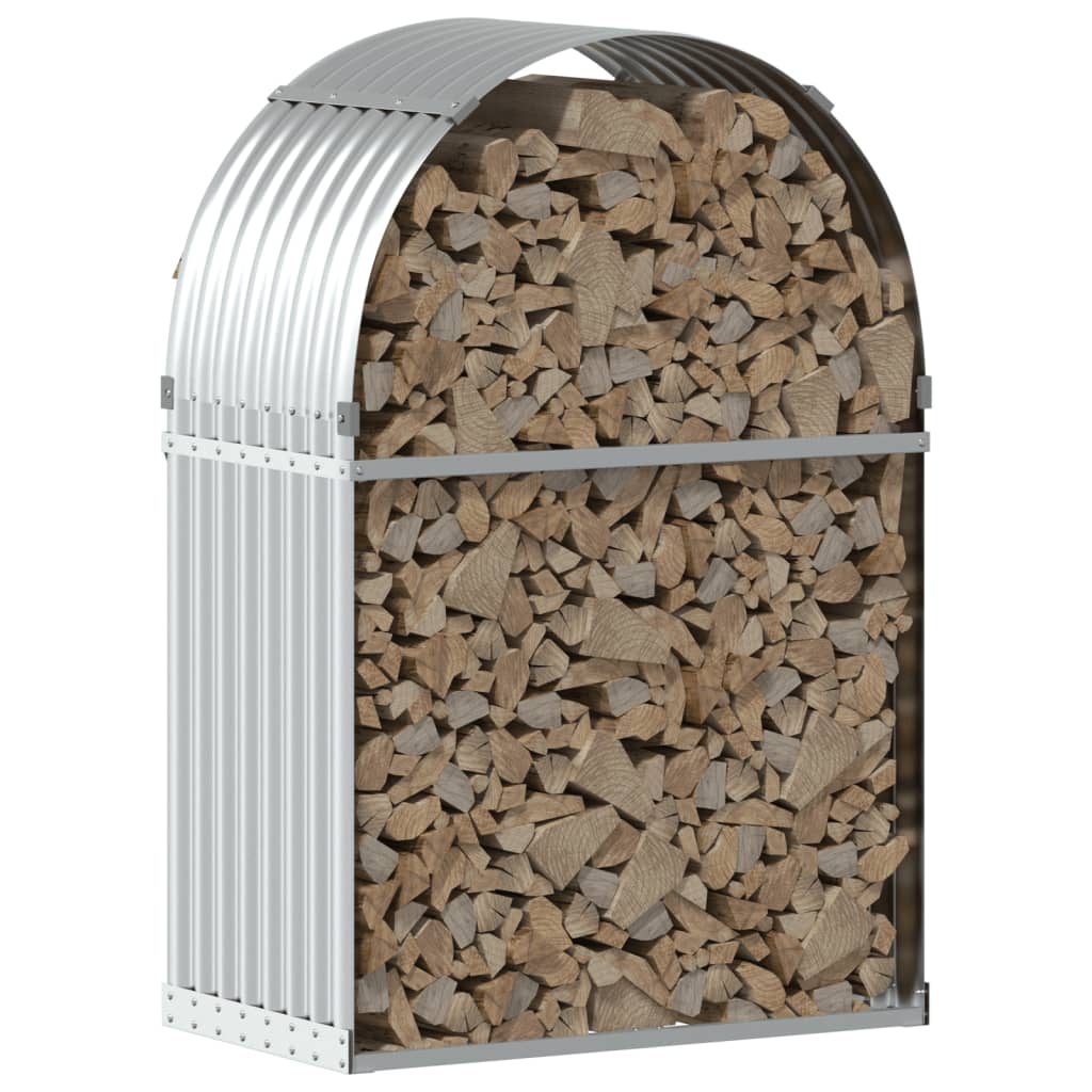 Ξυλοθήκη Ασημί 80x45x120 εκ. από Γαλβανισμένο Ατσάλι