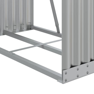 Ξυλοθήκη Ασημί 80x45x120 εκ. από Γαλβανισμένο Ατσάλι