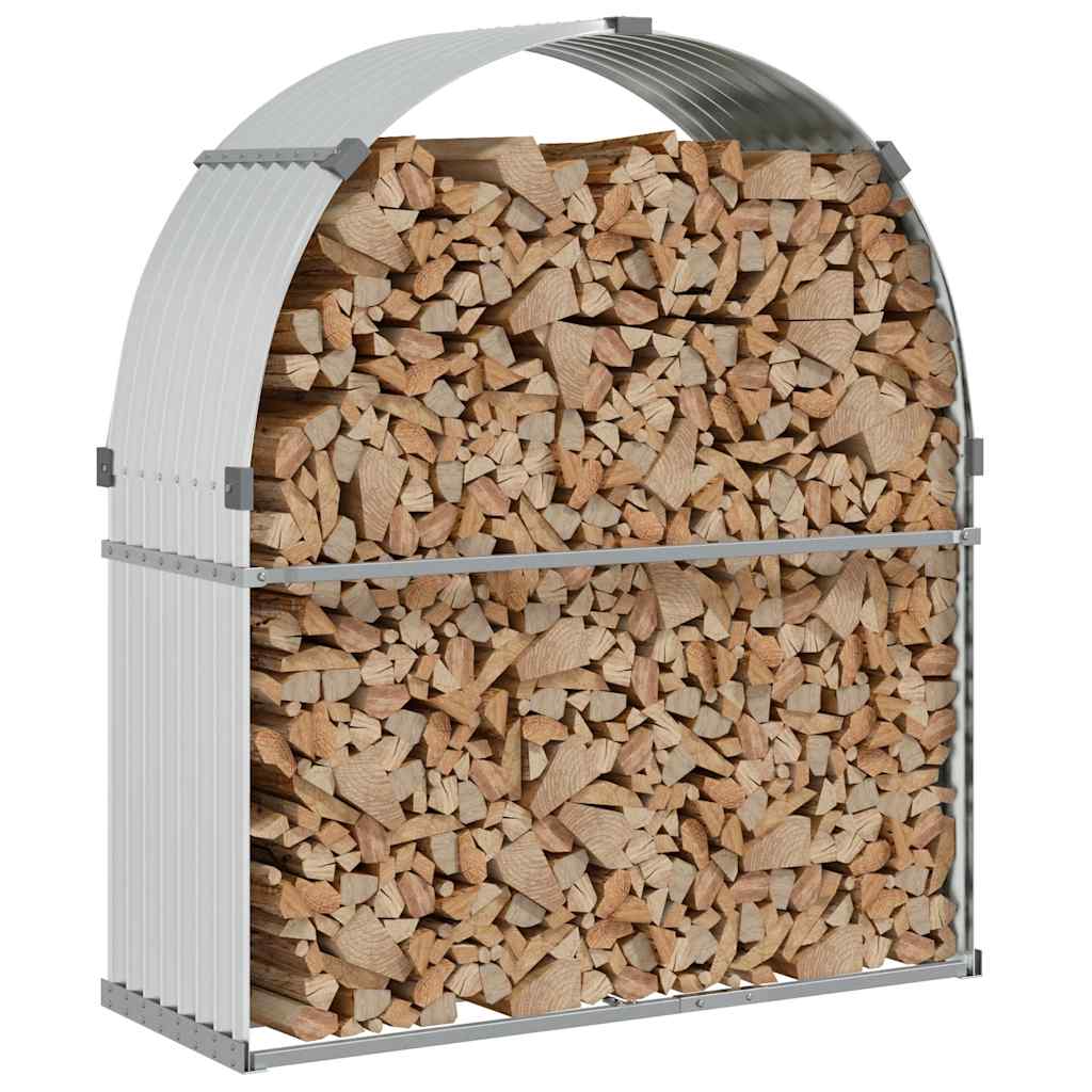 Ξυλοθήκη Ασημί 120x45x140 εκ. από Γαλβανισμένο Ατσάλι