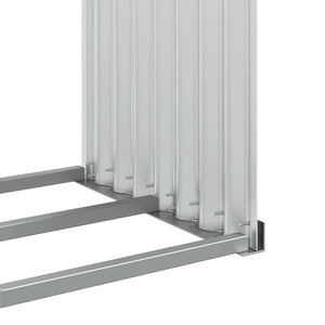 Ξυλοθήκη Ασημί 120x45x140 εκ. από Γαλβανισμένο Ατσάλι