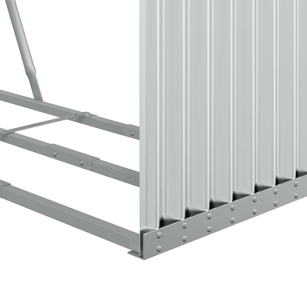 Ξυλοθήκη Ασημί 120x45x140 εκ. από Γαλβανισμένο Ατσάλι