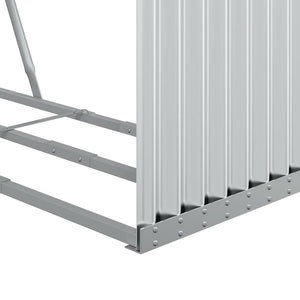 Ξυλοθήκη Ασημί 120x45x140 εκ. από Γαλβανισμένο Ατσάλι
