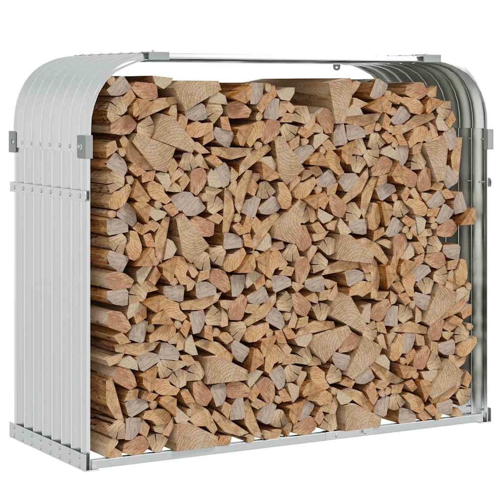 Ξυλοθήκη Ασημί 120x45x100 εκ. από Γαλβανισμένο Ατσάλι - Pakobazaar