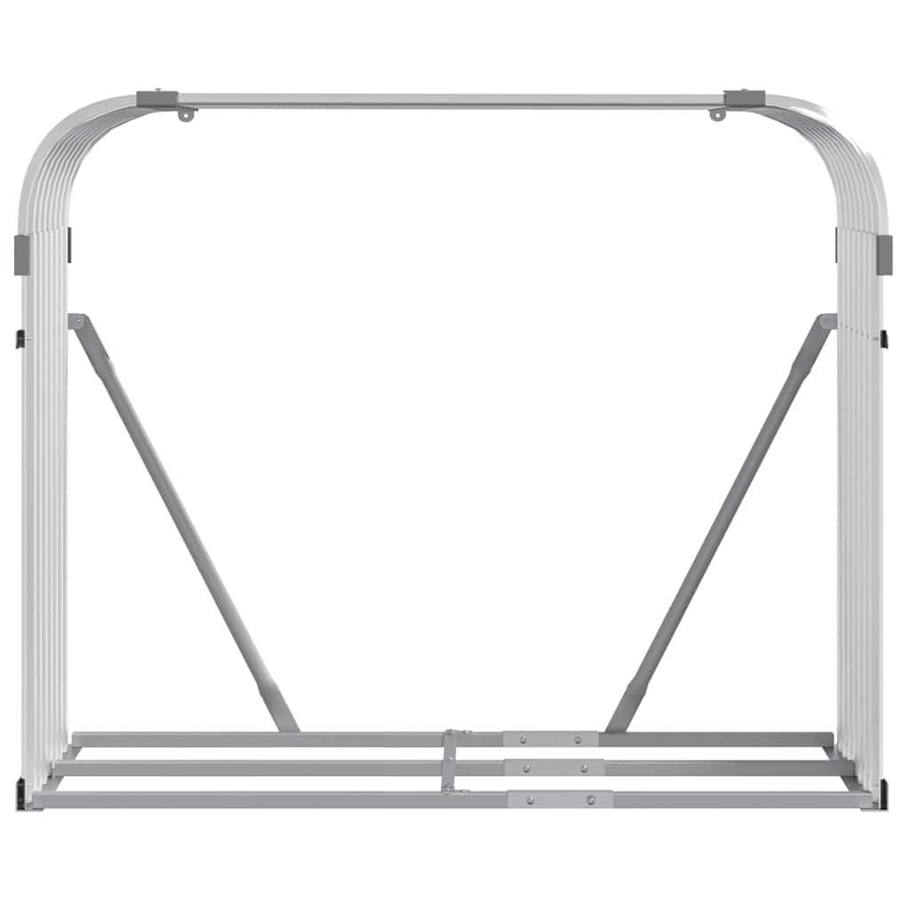 Ξυλοθήκη Ασημί 120x45x100 εκ. από Γαλβανισμένο Ατσάλι - Pakobazaar