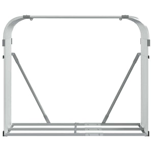 Ξυλοθήκη Ασημί 120x45x100 εκ. από Γαλβανισμένο Ατσάλι - Pakobazaar