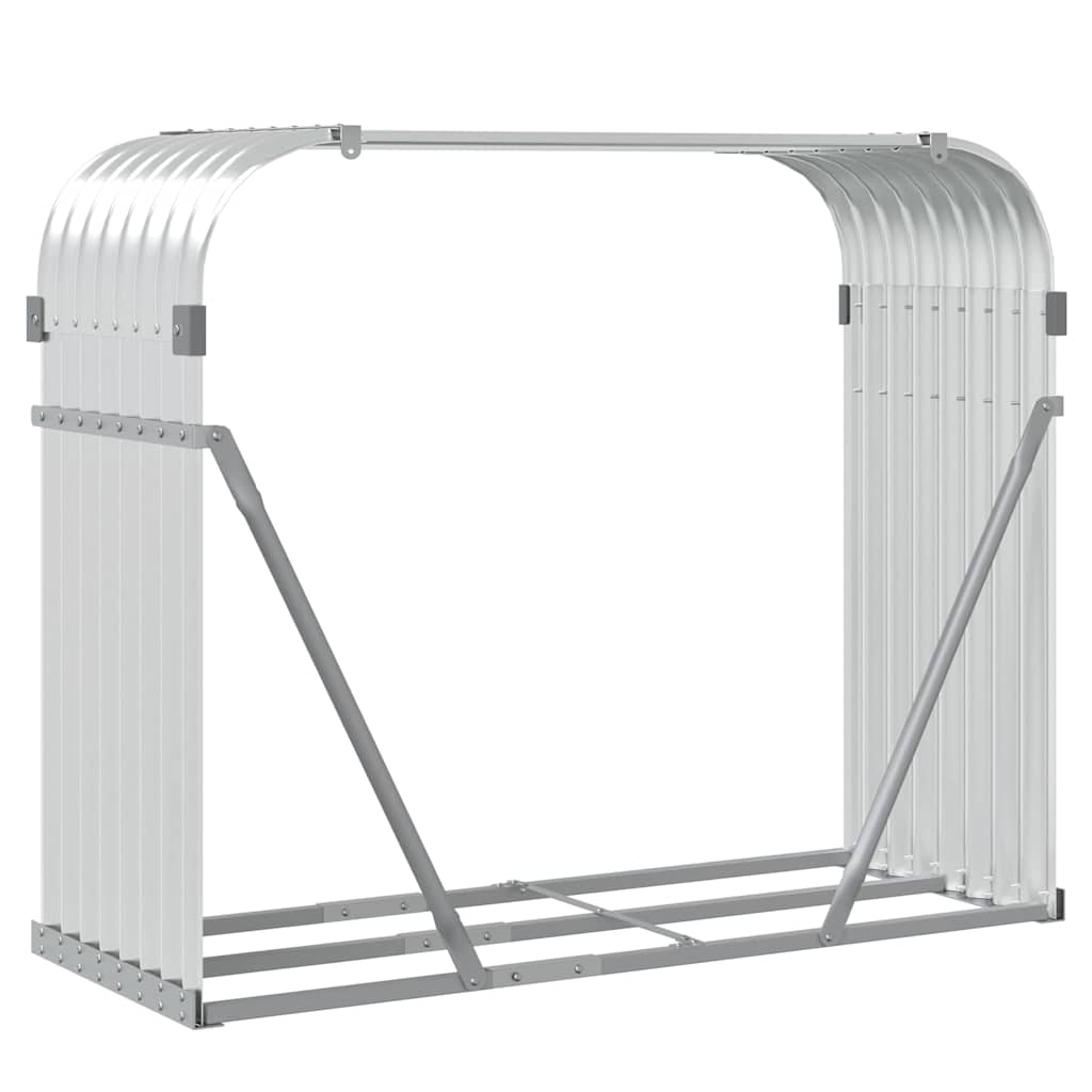 Ξυλοθήκη Ασημί 120x45x100 εκ. από Γαλβανισμένο Ατσάλι - Pakobazaar