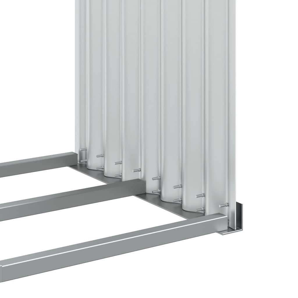 Ξυλοθήκη Ασημί 120x45x100 εκ. από Γαλβανισμένο Ατσάλι - Pakobazaar