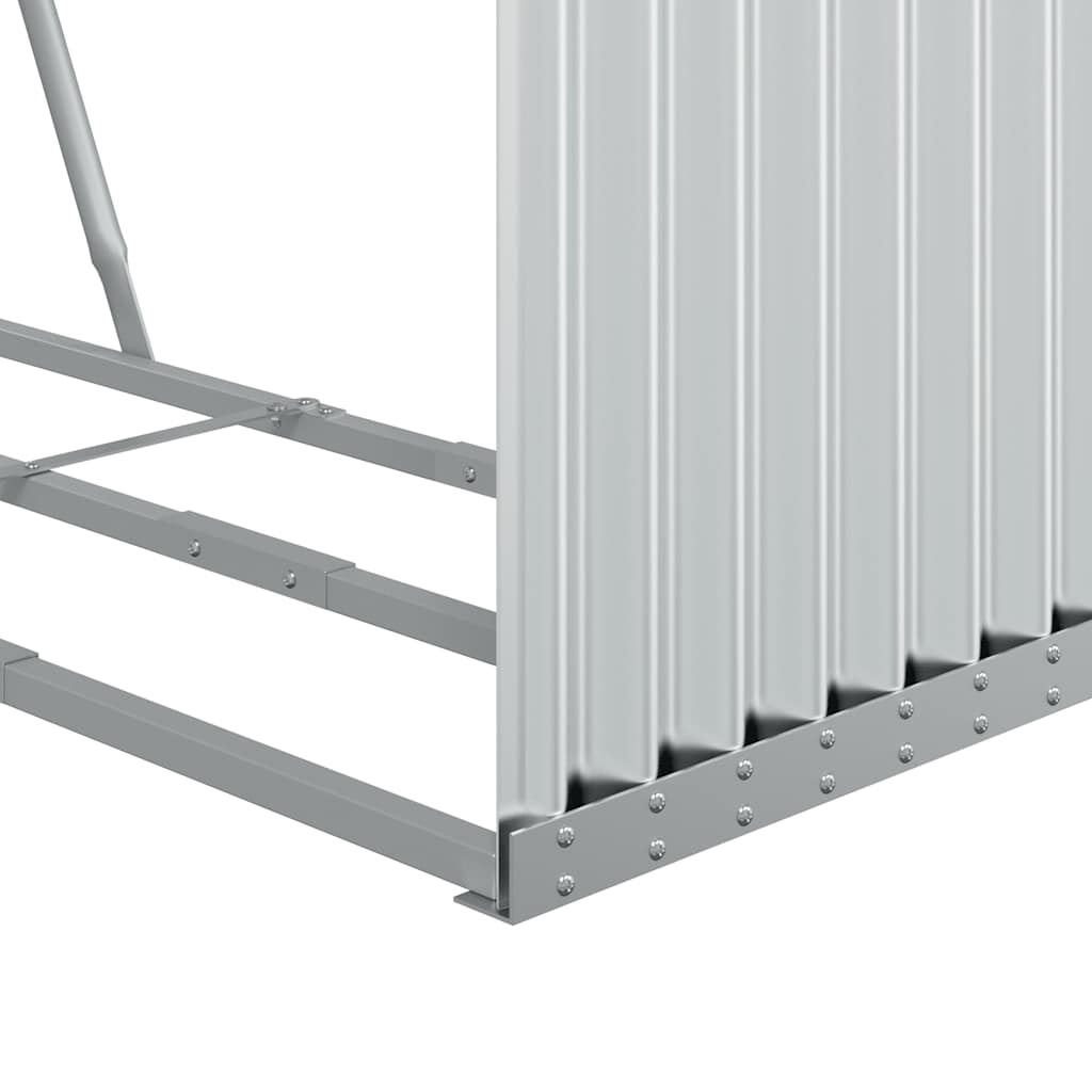 Ξυλοθήκη Ασημί 120x45x100 εκ. από Γαλβανισμένο Ατσάλι - Pakobazaar