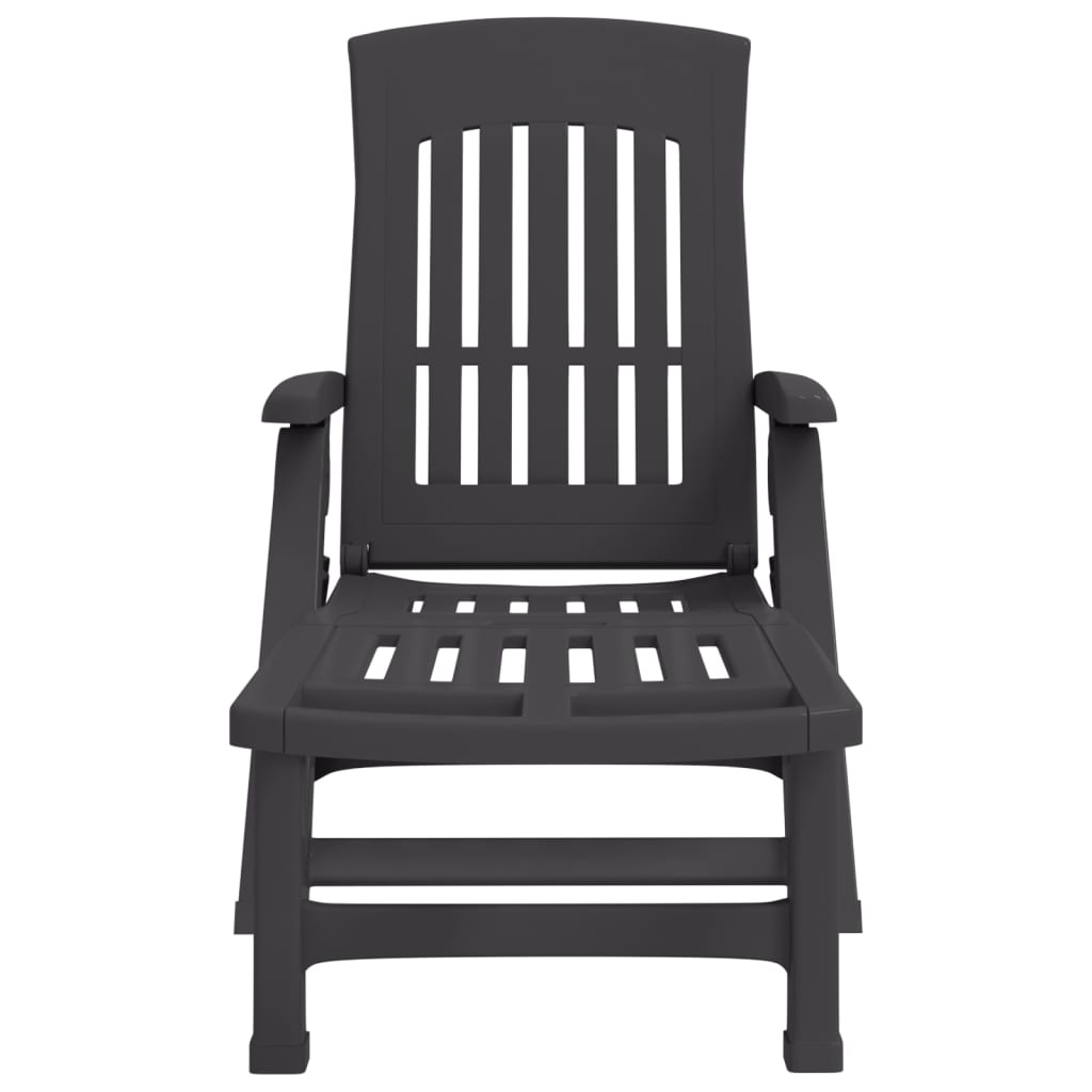 Ξαπλώστρα Πτυσσόμενη με Ρόδες Ανθρακί από Πολυπροπυλένιο