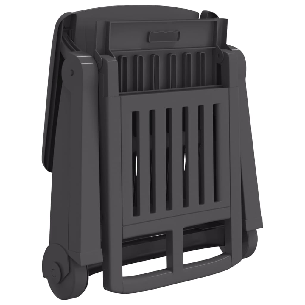 Ξαπλώστρα Πτυσσόμενη με Ρόδες Ανθρακί από Πολυπροπυλένιο