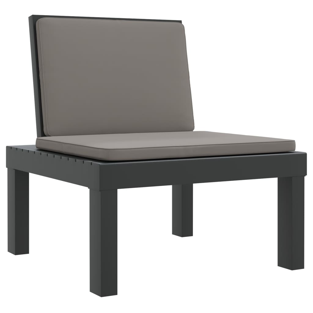 Ξαπλώστρα με Μαξιλάρια Ανθρακί από Πολυπροπυλένιο