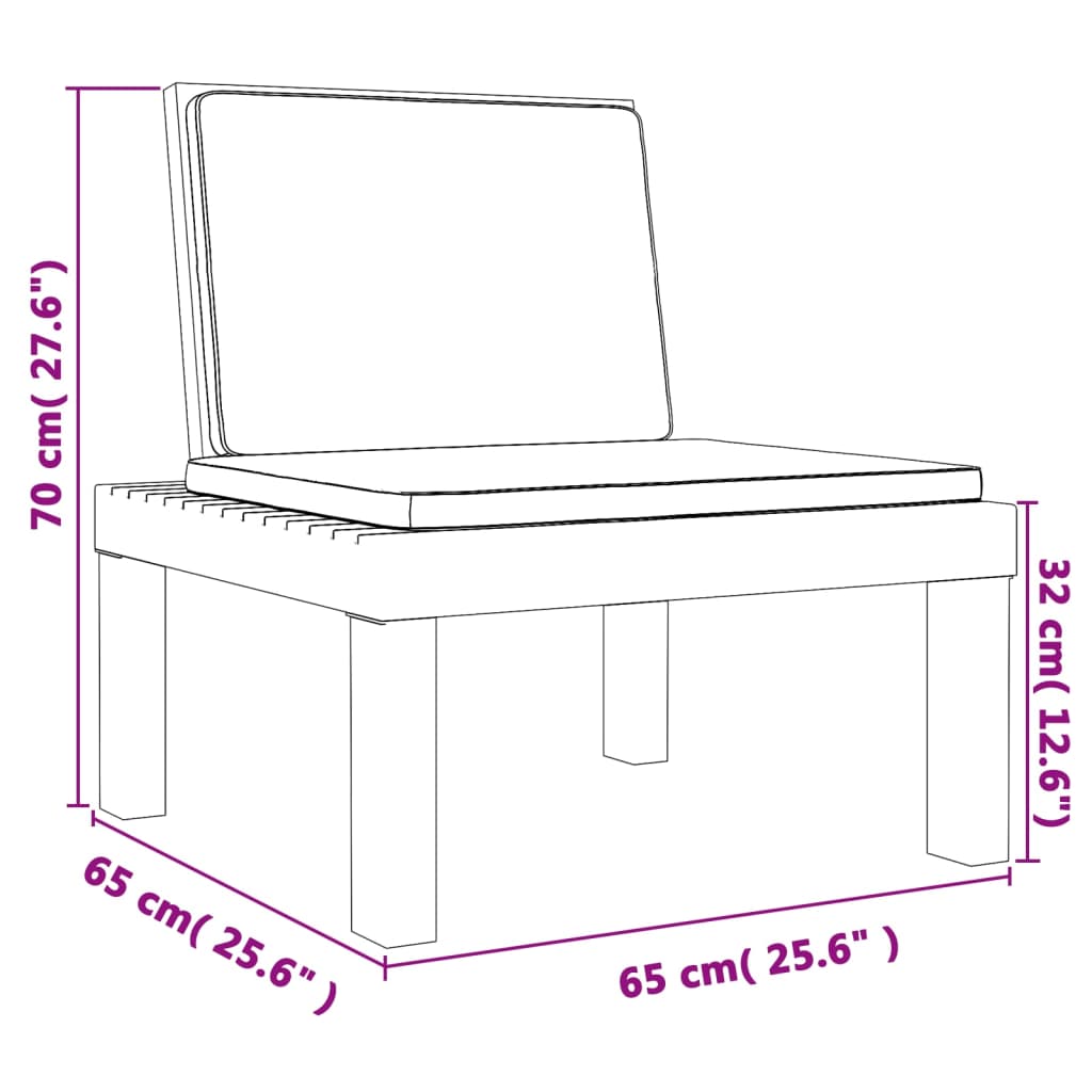 Ξαπλώστρα με Μαξιλάρια Λευκή από Πολυπροπυλένιο