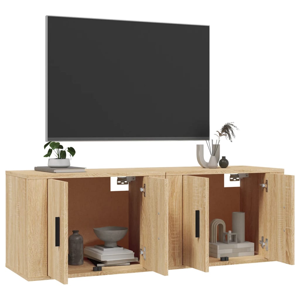 Έπιπλα Τηλεόρασης Επιτοίχια 2 τεμ. Sonoma Δρυς 57x34,5x40 εκ