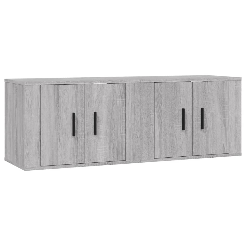 Έπιπλα Τηλεόρασης Επιτοίχια 2 τεμ. Γκρι Sonoma 57x34,5x40 εκ.