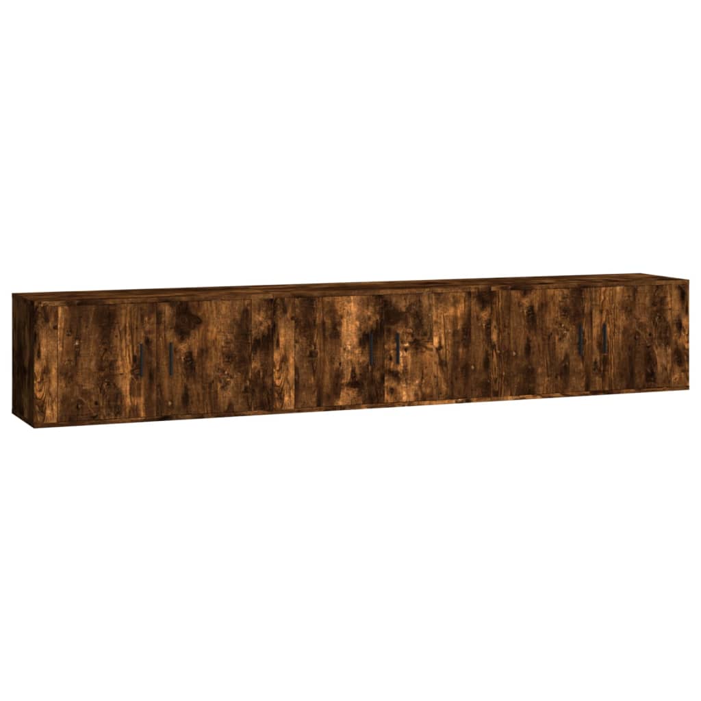 Έπιπλα Τηλεόρασης Επιτοίχια 3 τεμ. Καπν. Δρυς 80x34,5x40 εκ. - Pakobazaar