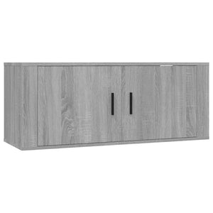 Έπιπλα Τηλεόρασης Επιτοίχια 2 τεμ. Γκρι Sonoma 100x34,5x40 εκ.