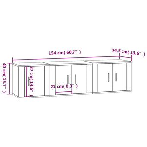 Σετ Επίπλων Τηλεόρασης 3 Τεμαχίων Sonoma Δρυς Επεξ. Ξύλο