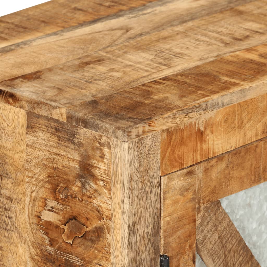 Μπουφές 80x30x71 εκ. Μασίφ Ακατέργαστο Ξύλο Μάνγκο και Μέταλλο - Pakobazaar
