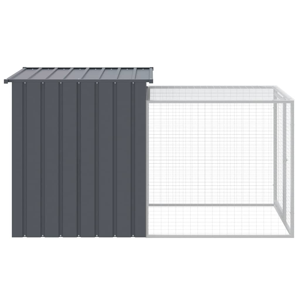 Κλουβί Κοτόπουλων με Διάδρομο Ανθρακί 110x201x110 εκ. από Γαλβανισμένο Ατσάλι - PAKOBAZAAR