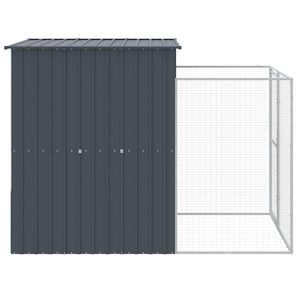 Σπιτάκι Σκύλου με Αυλή Ανθρακί 165x251x181 εκ. Γαλβαν. Χάλυβας - Pakobazaar