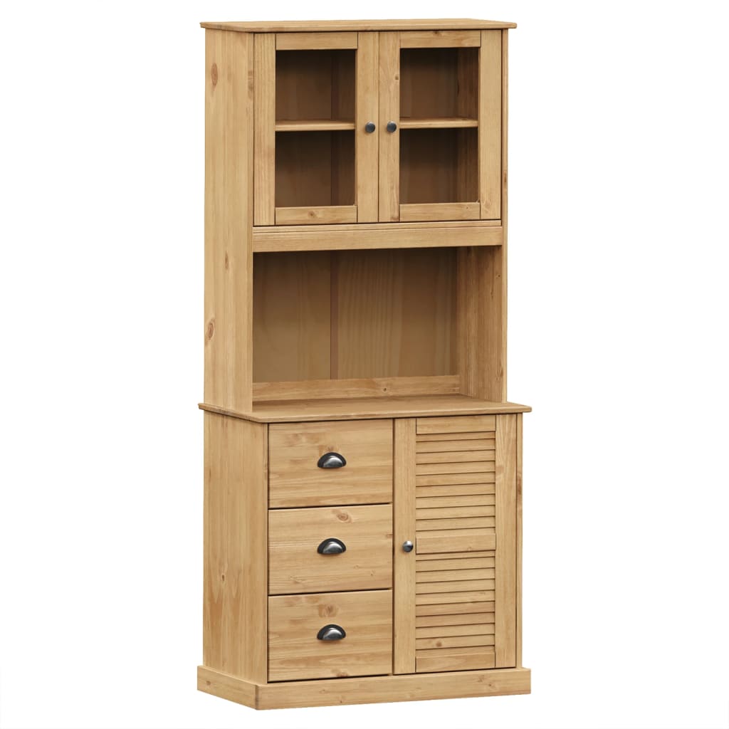 Βιτρίνα VIGO 78 x 40 x 175 εκ. από Μασίφ Ξύλο Πεύκου - Pakobazaar