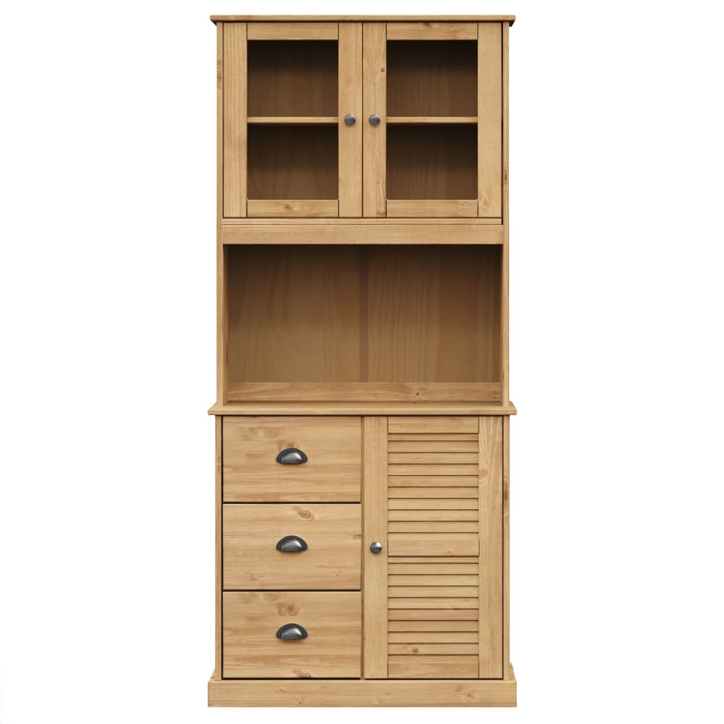 Βιτρίνα VIGO 78 x 40 x 175 εκ. από Μασίφ Ξύλο Πεύκου - Pakobazaar