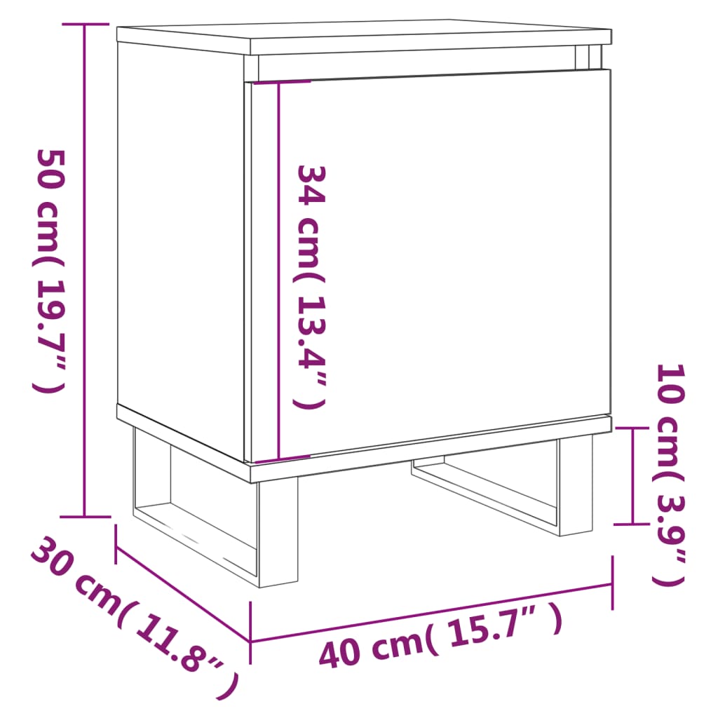 Κομοδίνο Sonoma Δρυς 40x30x50 εκ. από Επεξεργασμένο Ξύλο