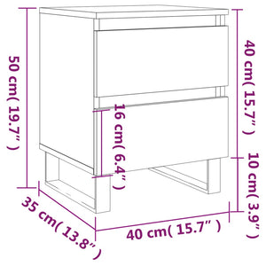 Κομοδίνα 2 τεμ. Sonoma Δρυς 40 x 35 x 50 εκ. από Επεξεργ. Ξύλο