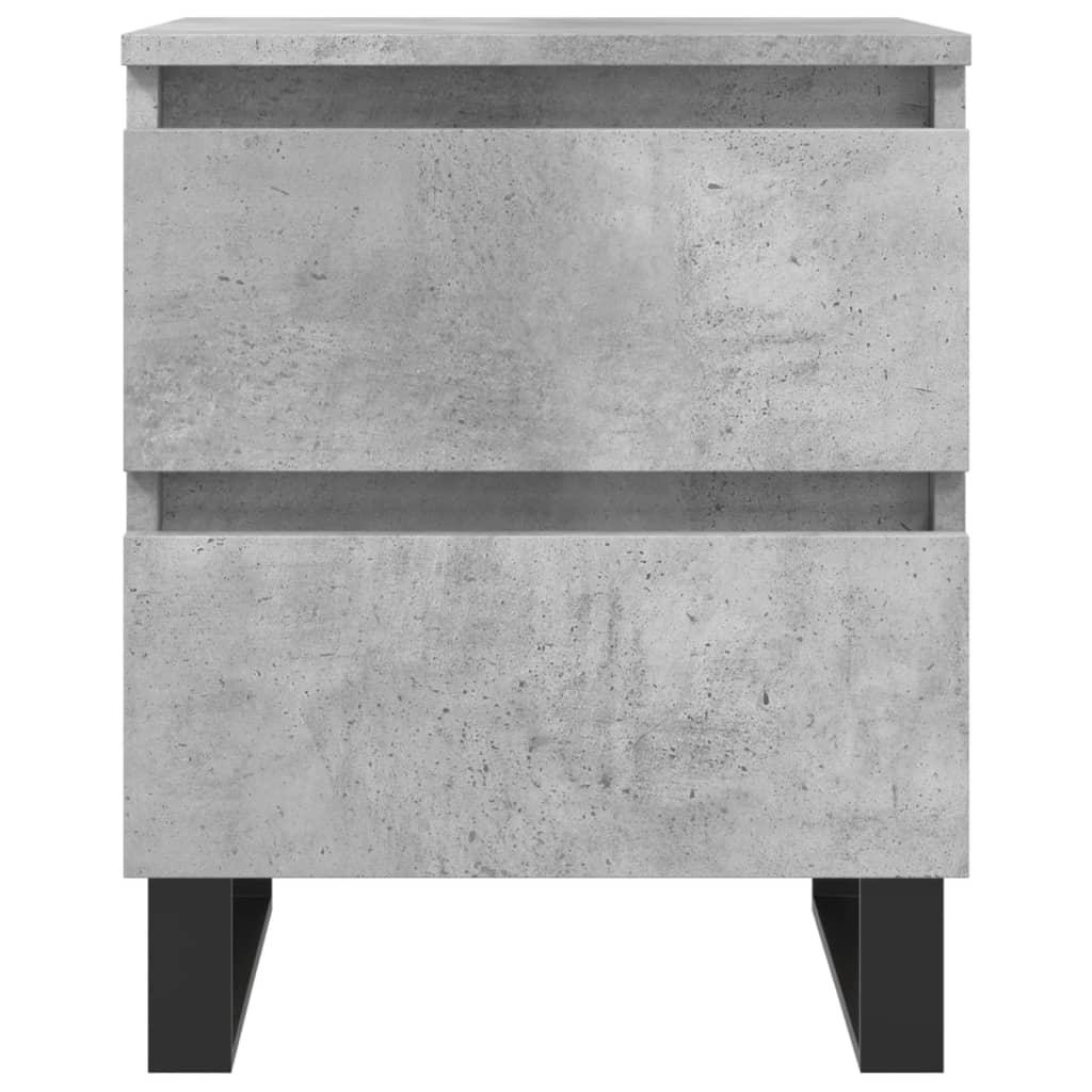 Κομοδίνα 2 τεμ. Γκρι Σκυροδέματος 40x35x50 εκ. Επεξεργ. Ξύλο