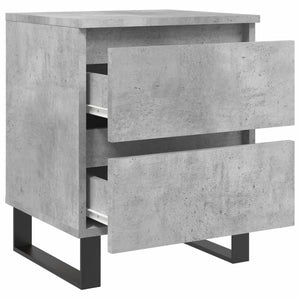 Κομοδίνα 2 τεμ. Γκρι Σκυροδέματος 40x35x50 εκ. Επεξεργ. Ξύλο