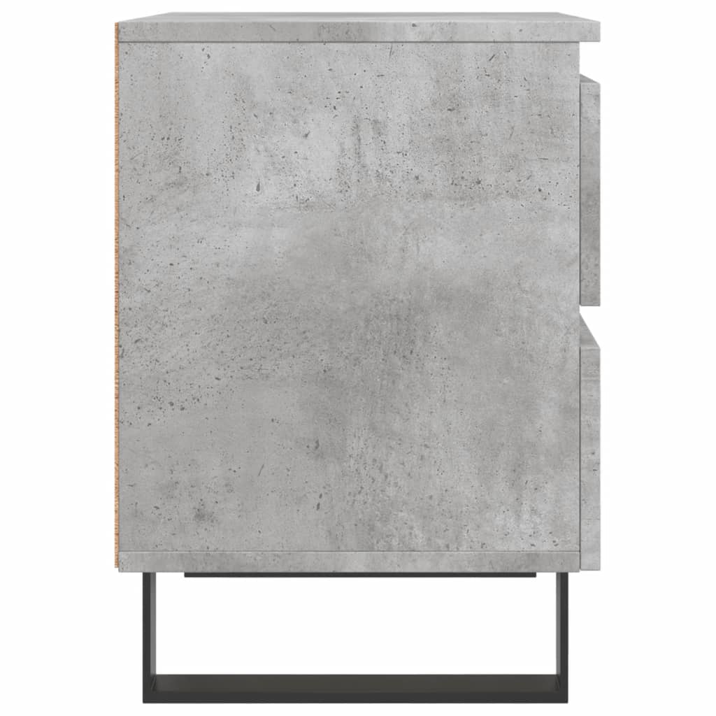 Κομοδίνα 2 τεμ. Γκρι Σκυροδέματος 40x35x50 εκ. Επεξεργ. Ξύλο