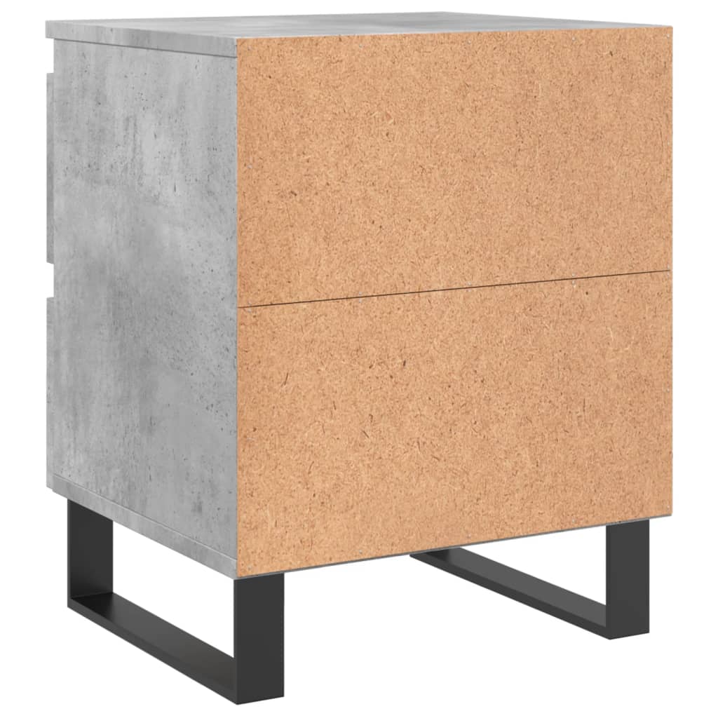 Κομοδίνα 2 τεμ. Γκρι Σκυροδέματος 40x35x50 εκ. Επεξεργ. Ξύλο
